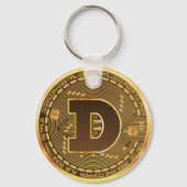 Dogecoinのコインのロゴの暗号通貨 キーホルダー (正面)