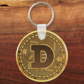Dogecoinのコインのロゴの暗号通貨 キーホルダー (正面)
