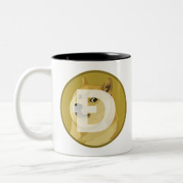 Dogecoinのロゴのコーヒーのマグ ツートーンマグカップ