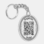 Dogecoinの財布QRコード円形の両面のKeychain キーホルダー (正面左)