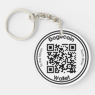 Dogecoinの財布QRコード円形の両面のKeychain キーホルダー