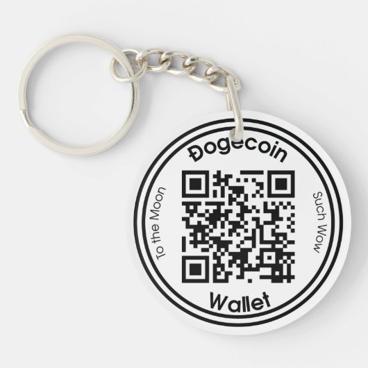 Dogecoinの財布QRコード円形の両面のKeychain キーホルダー (正面)