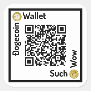 Dogecoinの財布QRコード正方形のステッカー スクエアシール