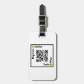Dogecoinの財布QRコード正方形の荷物のラベル ラゲッジタグ (正面縦)