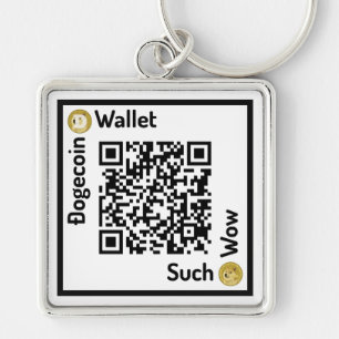 Dogecoinの財布QRコード正方形Keychain キーホルダー