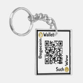 Dogecoinの財布QRコード正方形Keychain 2は味方しました キーホルダー (正面左)
