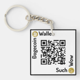 Dogecoinの財布QRコード正方形Keychain 2は味方しました キーホルダー