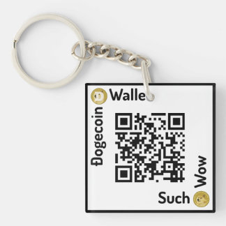 Dogecoinの財布QRコード正方形Keychain 2は味方しました キーホルダー