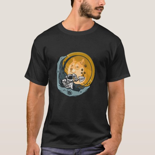 Dogecoinへムーン暗号投資家財布 Tシャツ (正面)