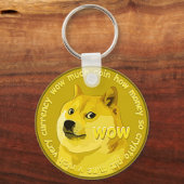 Dogecoinコインのロゴの暗号通貨 キーホルダー (正面)