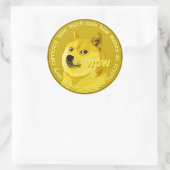 Dogecoinコインのロゴの暗号通貨 ラウンドシール (バッグ)