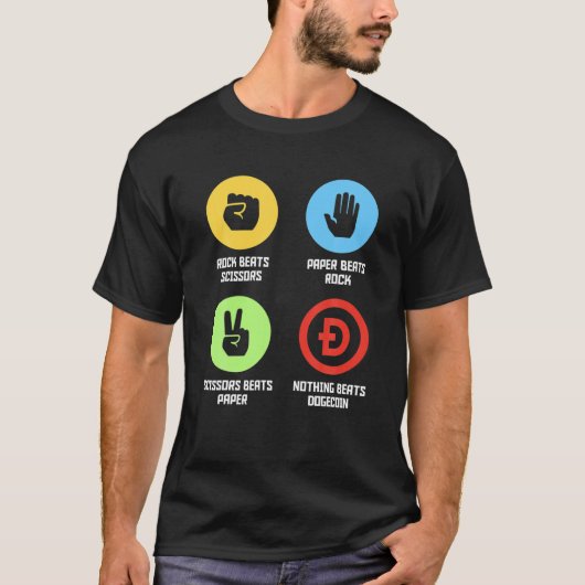 DogecoinドジェコインDoge男性の女性の子供なし Tシャツ (正面)