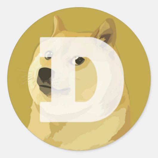 Dogecoinロゴシール ラウンドシール (正面)
