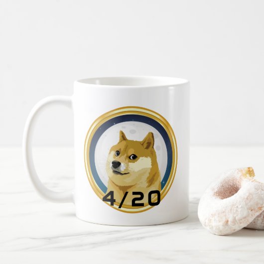 Dogecoin土影日4/20株価暗号おもしろい コーヒーマグカップ (ドーナツ)