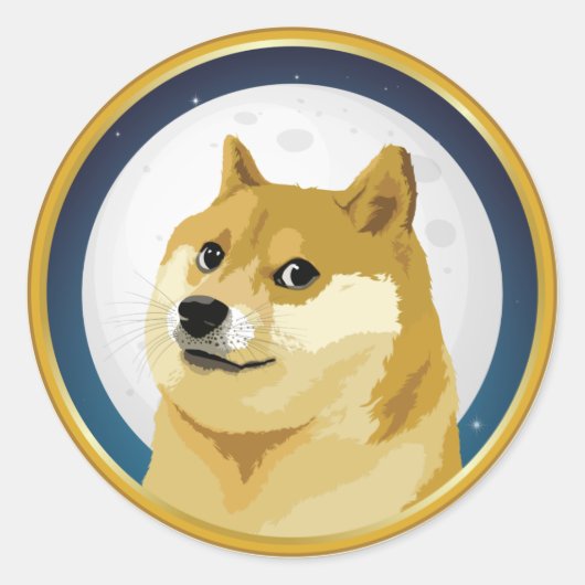 Dogecoin土影日4/20株価暗号おもしろい ラウンドシール (正面)