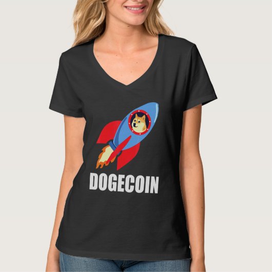 Dogecoin女性男性プラスサイズ2xl 3xl男性Cryptocur Tシャツ (正面)