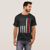 Dogecoin暗号通貨アメリカ国旗 Tシャツ (正面フル)