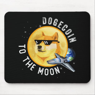 Dogecoin月の暗号通貨おもしろいミーム マウスパッド