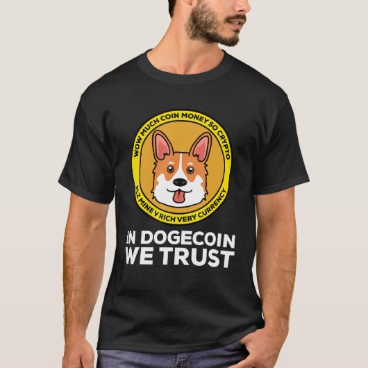 Dogecoin犬かわいい投資デジタル投資家Corg Tシャツ (正面)