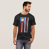 Dogecoin米国フラッグDoge暗号通貨暗号 Tシャツ (正面フル)