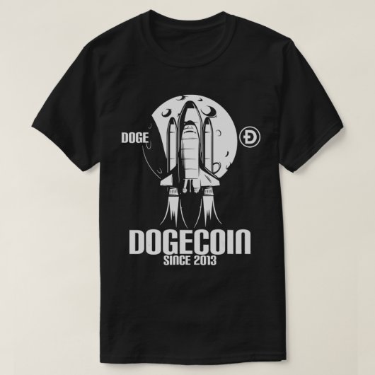 Dogecoin 2013以来Moon HODL暗号通貨アストロ Tシャツ (デザイン正面)