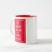 Dogecoin Calm保とHodl Doge Crypto おもしろい ツートーンマグカップ (正面左)