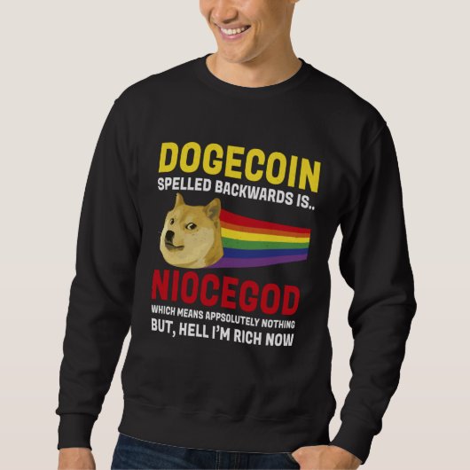 Dogecoin Crypto Meme Dogecoin Backwards  Cryptocur スウェットシャツ (正面)
