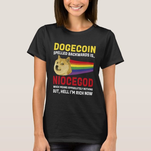 Dogecoin Crypto Meme Dogecoin Backwards  Cryptocur Tシャツ (正面)