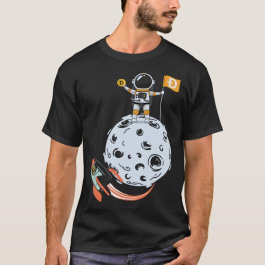 Dogecoin Cryptocurrency Crypto Doge to the moon Tシャツ (正面)