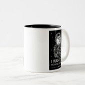 Dogecoin Doge月の暗号にあなたが欲しいおもしろい ツートーンマグカップ (正面右)