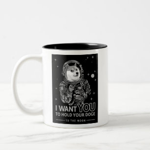 Dogecoin Doge月の暗号にあなたが欲しいおもしろい ツートーンマグカップ
