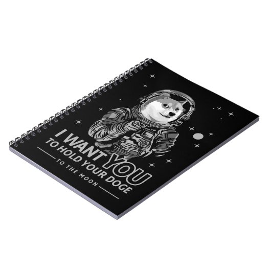 Dogecoin Doge月の暗号にあなたが欲しいおもしろい ノートブック (左側)