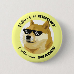 Dogecoin Future Sunglasses Stock Market Crypto 缶バッジ