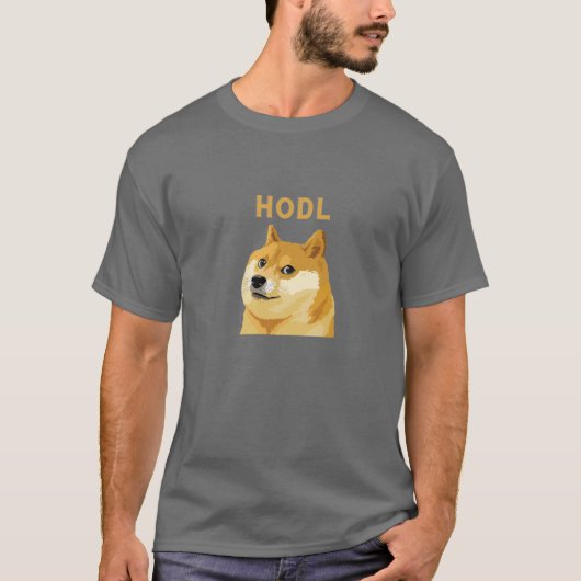 Dogecoin HODL暗号通貨 Tシャツ (正面)