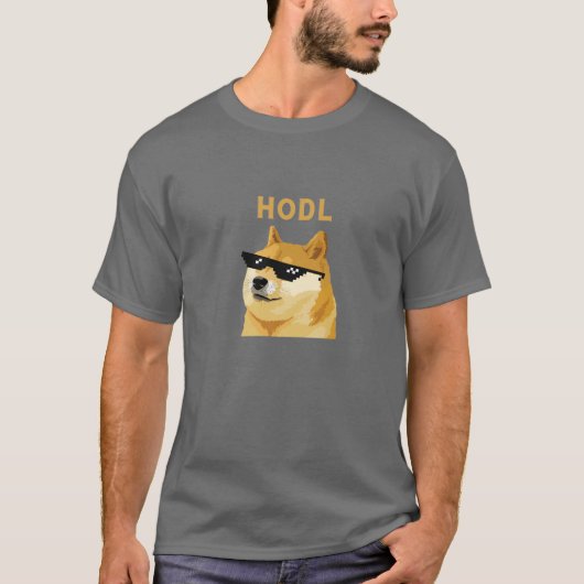 Dogecoin HODL暗号通貨 Tシャツ (正面)