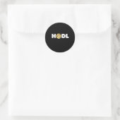 Dogecoin Hodl – クリプトシャツ ラウンドシール (バッグ)
