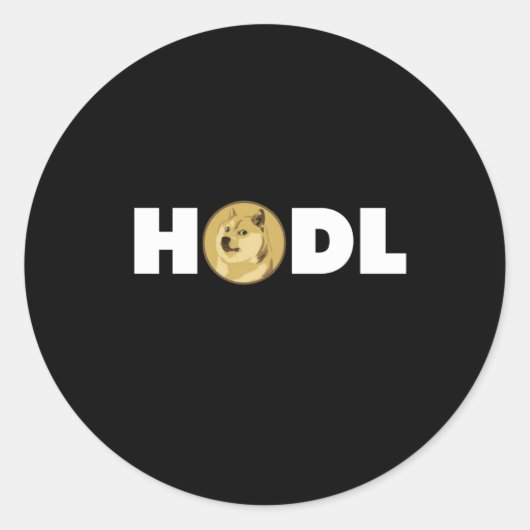 Dogecoin Hodl – クリプトシャツ ラウンドシール (正面)