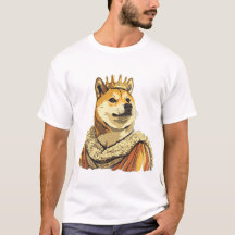 Dogecoin King CryptoミームCartoon T-shirt