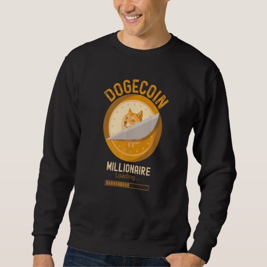 Dogecoin Millionaire Loading Crypto Cryptocurrency スウェットシャツ (正面)