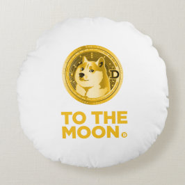 Dogecoin te the moon ラウンドクッション