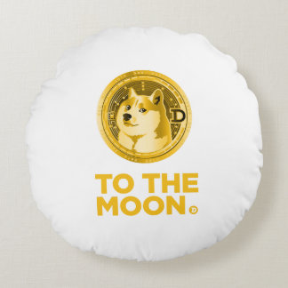 Dogecoin te the moon ラウンドクッション