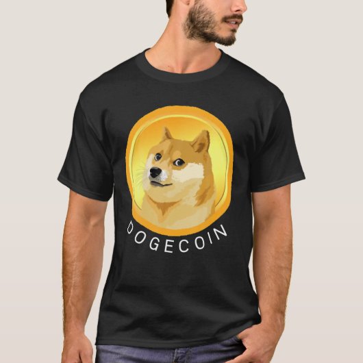 Dogecoin Teeおもしろい犬ミームコイン暗号通貨D Tシャツ (正面)