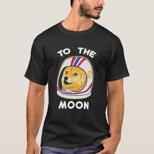 Dogecoin To The Moon カッコいい Doge Coin暗号通貨 Tシャツ (正面)
