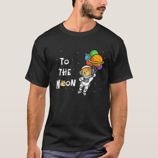 Dogecoin To The Moon カッコいい Doge Coin暗号通貨 Tシャツ (正面)