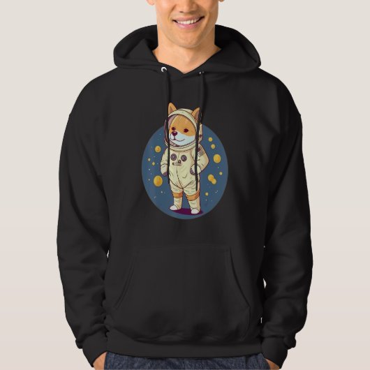 Dogecoin To the Moon Astronaut Doge パーカ (正面)