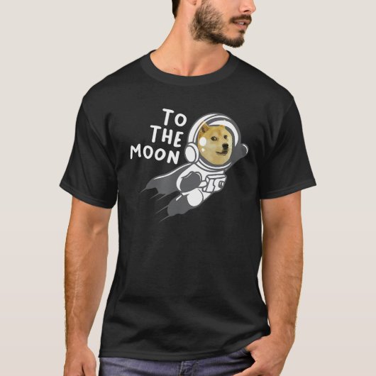 Dogecoin to the Moon Shirt、Hodl Doge Coin Crypto Tシャツ (正面)