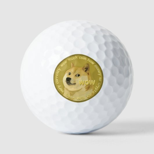 Dogecoin Wow Dogeコイン非常に多くの暗号通貨 ゴルフボール (正面)