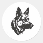 Dogfather Shepherd Face Sticker ラウンドシール (正面)