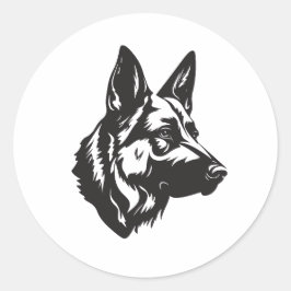 Dogfather Shepherd Face Sticker ラウンドシール