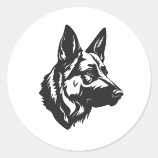 Dogfather Shepherd Face Sticker ラウンドシール